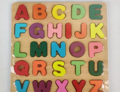 Wooden Capital Letter Alphabet Puzzle Board for Kids