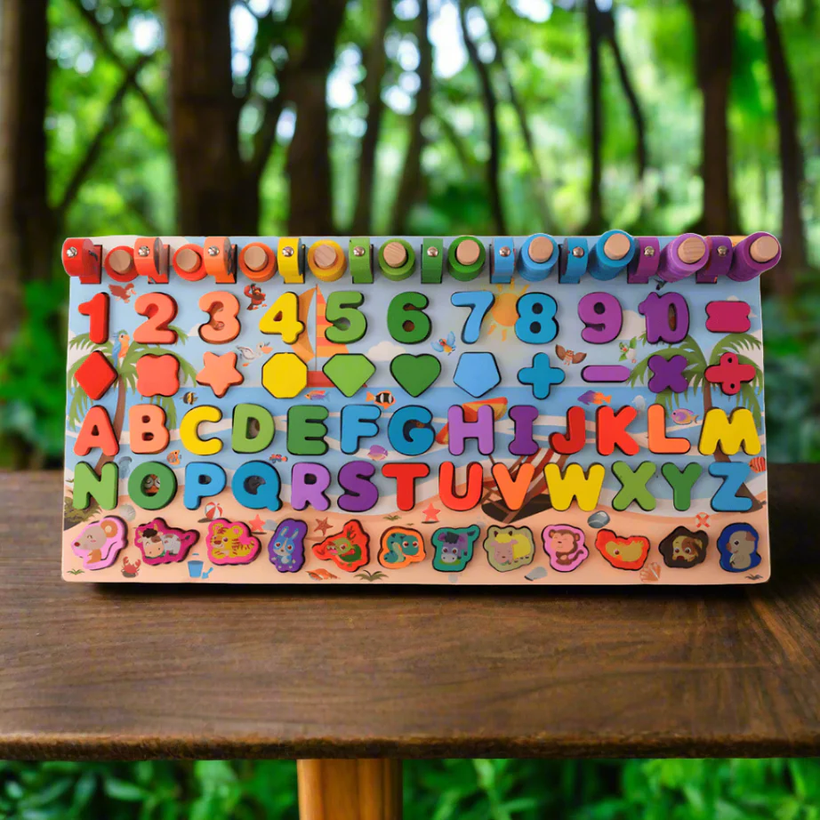 Wooden Multifunctional Learning Board for Preschool Kids