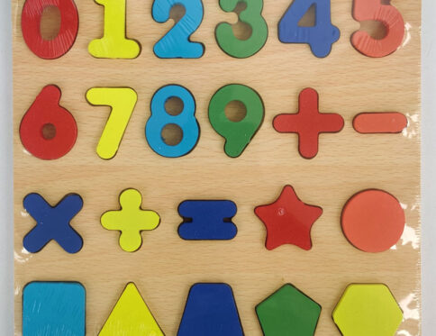 Wooden Numbers & Shapes Puzzle Board for Kids