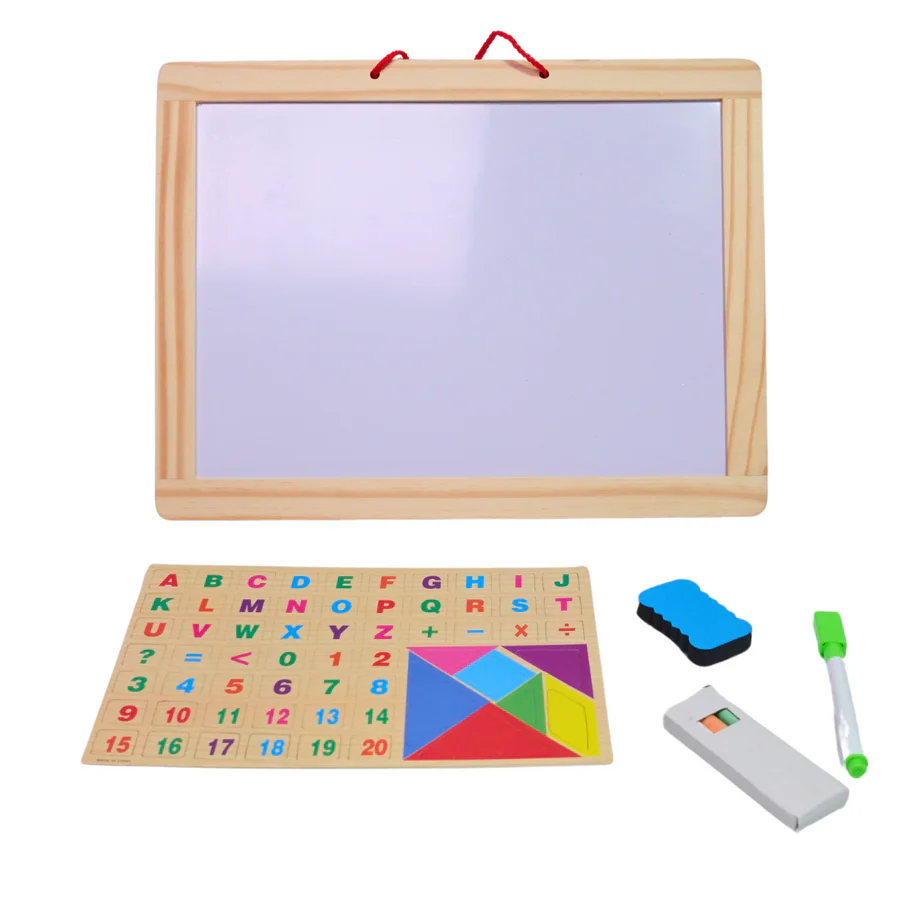 3-in-1 Medium-Sized Wooden Magnetic Slate for Kids