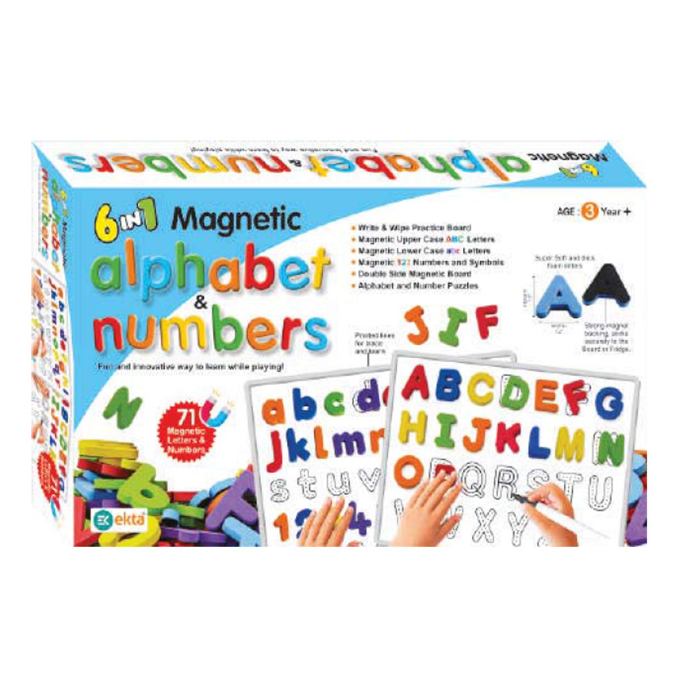 6 In 1 Magnetic Alphabet and Number Set for Kids