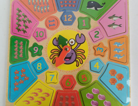 Wooden Sea Animal Clock Puzzle Board