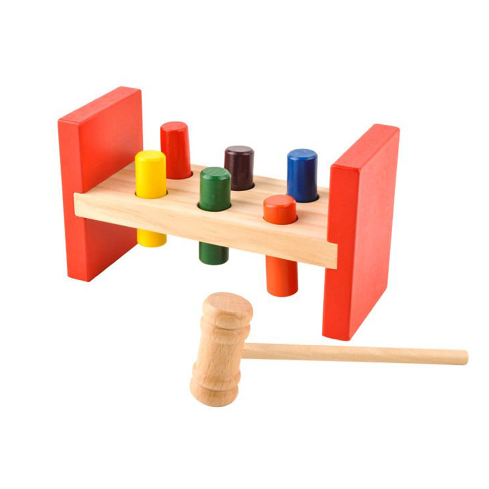 Strike The Wooden Colorful Blocks With Hammer