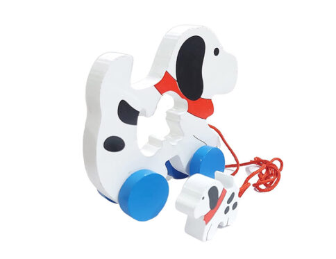 Wooden Puppy Pull Along Toy for Toddlers