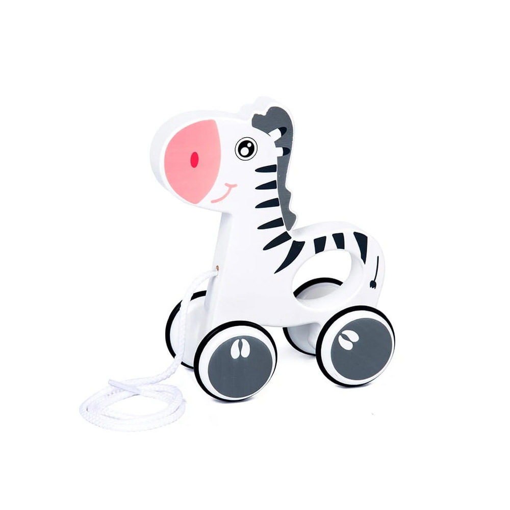 Wooden Zebra Pull Along Toy for Toddlers