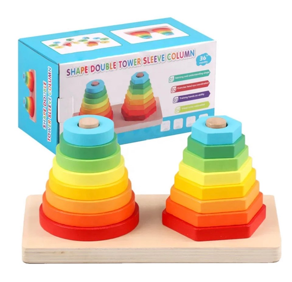 Shapes Double Tower Sleeve Column for Kids