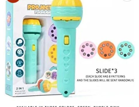 2-in-1 Projector Flashlight with 3 Slides and Random Images