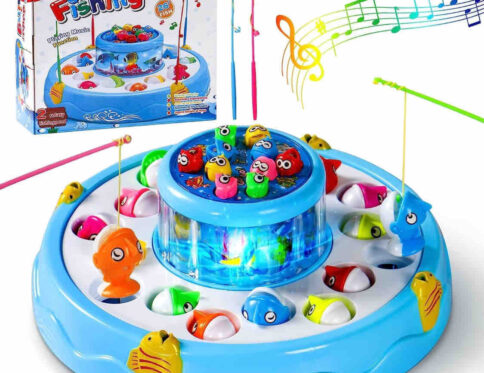 Go Go 356 Fishing Game – Electric Rotating Magnetic Pond with Music, Lights, and 4 Pods